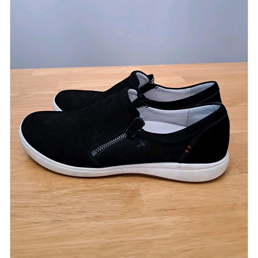 Josef Seibel Shoes Womens 39 / 8.5-9 Black Leather Zip Up Casual Sneakers